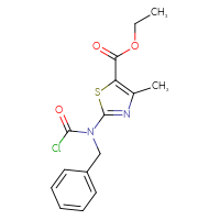 Chemical structure of ethyl 2-[benzyl(chlorocarbonyl)amino]-4-methyl-1,3-thiazole-5-carboxylate - CSSB15009473089
