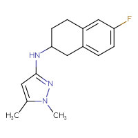 Chemical structure of N-(6-fluoro-1,2,3,4-tetrahydronaphthalen-2-yl)-1,5-dimethyl-1H-pyrazol-3-amine - CSSB06556168714