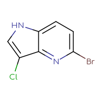 Chemical structure of 5-bromo-3-chloro-1H-pyrrolo[3,2-b]pyridine - CSSB00010168530