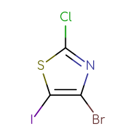 Chemical structure of 4-bromo-2-chloro-5-iodo-1,3-thiazole - CSSB00025711624