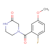 Chemical structure of 4-(2-fluoro-5-methoxybenzoyl)piperazin-2-one - CSSB03578262295