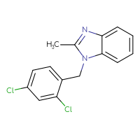 Chemical structure of 1-[(2,4-dichlorophenyl)methyl]-2-methyl-1H-1,3-benzodiazole - CSSB00027761460