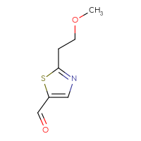 Chemical structure of 2-(2-methoxyethyl)-1,3-thiazole-5-carbaldehyde - CSSB00000691039