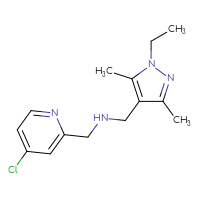Chemical structure of [(4-chloropyridin-2-yl)methyl][(1-ethyl-3,5-dimethyl-1H-pyrazol-4-yl)methyl]amine - CSSB01526679225