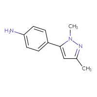 Chemical structure of 4-(1,3-dimethyl-1H-pyrazol-5-yl)aniline - CSSB00009852584