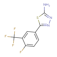 Chemical structure of 5-[4-fluoro-3-(trifluoromethyl)phenyl]-1,3,4-thiadiazol-2-amine - CSSB00003218603