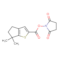 Chemical structure of 2,5-dioxopyrrolidin-1-yl 6,6-dimethyl-4H,5H,6H-cyclopenta[b]thiophene-2-carboxylate - CSSB14822148514