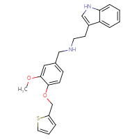 Chemical structure of [2-(1H-indol-3-yl)ethyl]({3-methoxy-4-[(thiophen-2-yl)methoxy]phenyl}methyl)amine - CSSB00046088160
