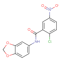 Chemical structure of N-(2H-1,3-benzodioxol-5-yl)-2-chloro-5-nitrobenzamide - CSSB00046102869