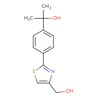 Chemical structure of 2-{4-[4-(hydroxymethyl)-1,3-thiazol-2-yl]phenyl}propan-2-ol - CSSB00103363589