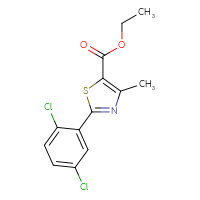 Chemical structure of ethyl 2-(2,5-dichlorophenyl)-4-methyl-1,3-thiazole-5-carboxylate - CSSB00025773228