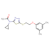 Chemical structure of N-cyclopropyl-N-(5-{[2-(3,5-dimethylphenoxy)ethyl]sulfanyl}-1,3,4-thiadiazol-2-yl)acetamide - CSSB00027359974