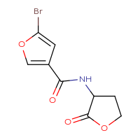 Chemical structure of 5-bromo-N-(2-oxooxolan-3-yl)furan-3-carboxamide - CSSB06392515062