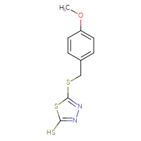 Chemical structure of 5-{[(4-methoxyphenyl)methyl]sulfanyl}-1,3,4-thiadiazole-2-thiol - CSSB00000010929