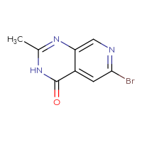 Chemical structure of 6-bromo-2-methyl-3H,4H-pyrido[3,4-d]pyrimidin-4-one - CSSB20621213521