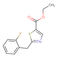 Chemical structure of ethyl 2-[(2-fluorophenyl)methyl]-1,3-thiazole-5-carboxylate - CSSB02004940931