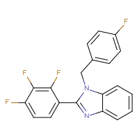Chemical structure of 1-[(4-fluorophenyl)methyl]-2-(2,3,4-trifluorophenyl)-1H-1,3-benzodiazole - CSSB21531616757