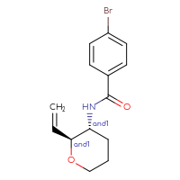 Chemical structure of rac-4-bromo-N-[(2R,3S)-2-ethenyloxan-3-yl]benzamide - CSSB00089790211