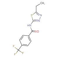 Chemical structure of N-(5-ethyl-1,3,4-thiadiazol-2-yl)-4-(trifluoromethyl)benzamide - CSSB00027974885