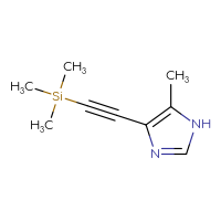 Chemical structure of 5-methyl-4-[2-(trimethylsilyl)ethynyl]-1H-imidazole - CSSB06360215276