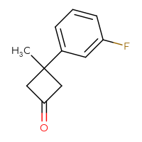 Chemical structure of 3-(3-fluorophenyl)-3-methylcyclobutan-1-one - CSSB06831371972