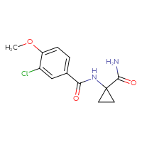 Chemical structure of N-(1-carbamoylcyclopropyl)-3-chloro-4-methoxybenzamide - CSSB00067404946