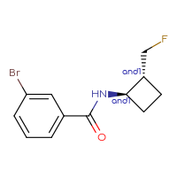 Chemical structure of rac-3-bromo-N-[(1R,2R)-2-(fluoromethyl)cyclobutyl]benzamide - CSSB20550713298