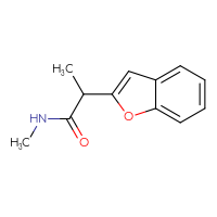Chemical structure of 2-(1-benzofuran-2-yl)-N-methylpropanamide - CSSB01991563423