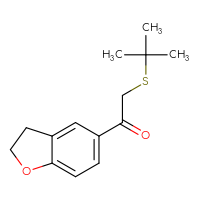 Chemical structure of 2-(tert-butylsulfanyl)-1-(2,3-dihydro-1-benzofuran-5-yl)ethan-1-one - CSSB00000284196