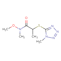 Chemical structure of N-methoxy-N-methyl-2-[(1-methyl-1H-1,2,3,4-tetrazol-5-yl)sulfanyl]propanamide - CSSB21151593933