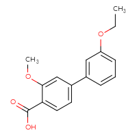 Chemical structure of 3'-ethoxy-3-methoxy-[1,1'-biphenyl]-4-carboxylic acid - CSSB00150702788