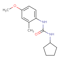 Chemical structure of 3-cyclopentyl-1-(4-methoxy-2-methylphenyl)urea - CSSB00008049860