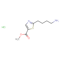 Chemical structure of methyl 2-(4-aminobutyl)-1,3-thiazole-5-carboxylate hydrochloride - CSSB20621630508