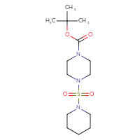 Chemical structure of tert-butyl 4-(piperidine-1-sulfonyl)piperazine-1-carboxylate - CSSB00105152841