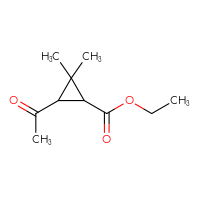 Chemical structure of ethyl 3-acetyl-2,2-dimethylcyclopropane-1-carboxylate - CSSB00036717062