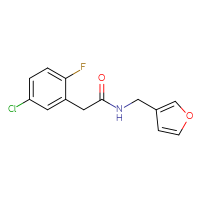 Chemical structure of 2-(5-chloro-2-fluorophenyl)-N-[(furan-3-yl)methyl]acetamide - CSSB06481520976