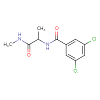 Chemical structure of 2-[(3,5-dichlorophenyl)formamido]-N-methylpropanamide - CSSB01999204923