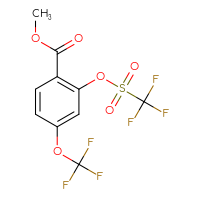 Chemical structure of methyl 2-(trifluoromethanesulfonyloxy)-4-(trifluoromethoxy)benzoate - CSSB21163885962
