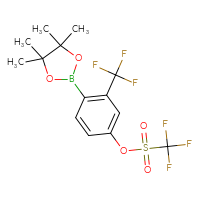 Chemical structure of 4-(4,4,5,5-tetramethyl-1,3,2-dioxaborolan-2-yl)-3-(trifluoromethyl)phenyl trifluoromethanesulfonate - CSSB21332146807