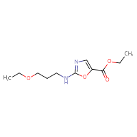 Chemical structure of ethyl 2-[(3-ethoxypropyl)amino]-1,3-oxazole-5-carboxylate - CSSB00131610655