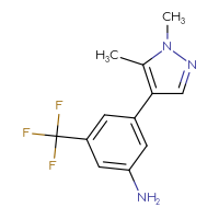 Chemical structure of 3-(1,5-dimethyl-1H-pyrazol-4-yl)-5-(trifluoromethyl)aniline - CSSB00758879432