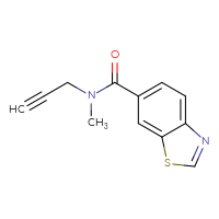 Chemical structure of N-methyl-N-(prop-2-yn-1-yl)-1,3-benzothiazole-6-carboxamide - CSSB00022739898
