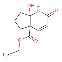 Chemical structure of ethyl 7a-hydroxy-2-oxo-1H,2H,4aH,5H,6H,7H,7aH-cyclopenta[b]pyridine-4a-carboxylate - CSSB00000702917