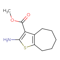 Chemical structure of methyl 2-amino-4H,5H,6H,7H,8H-cyclohepta[b]thiophene-3-carboxylate - CSSB00000184876