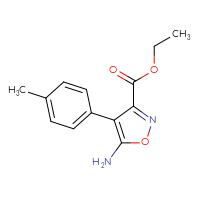 Chemical structure of ethyl 5-amino-4-(4-methylphenyl)-1,2-oxazole-3-carboxylate - CSSB00020681535