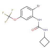 Chemical structure of 1-[2-bromo-5-(trifluoromethoxy)phenyl]-3-cyclobutylurea - CSSB02043324118