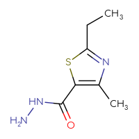 Chemical structure of 2-ethyl-4-methyl-1,3-thiazole-5-carbohydrazide - CSSB00000080757