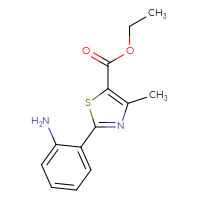 Chemical structure of ethyl 2-(2-aminophenyl)-4-methyl-1,3-thiazole-5-carboxylate - CSSB00000626244