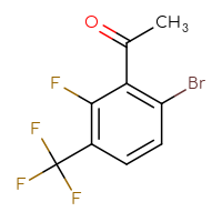 Chemical structure of 1-[6-bromo-2-fluoro-3-(trifluoromethyl)phenyl]ethan-1-one - CSSB00011097233