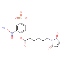 Chemical structure of sodium 4-{[6-(2,5-dioxo-2,5-dihydro-1H-pyrrol-1-yl)hexanoyl]oxy}-3-nitrobenzene-1-sulfonate - CSSB00020670025